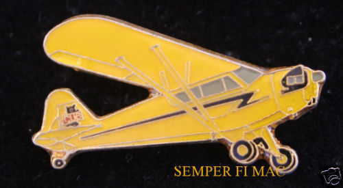 J-3 PIPER CUB HAT LAPEL PIN UP PILOT CREW SOLO GIFT WING AIRPLANE TIE TAC WOW