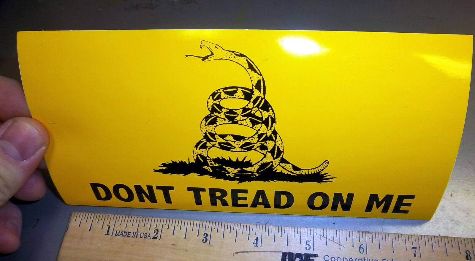Dont Tread on Me Bumper Sticker measures approx 7.5 x 3.5 inch - Ships Worldwide