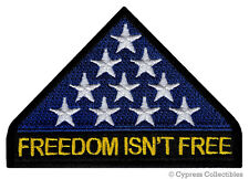 IN MEMORIAM PATCH FREEDOM ISNT FREE iron-on embroidered AMERICA FLAG VETERAN KIA picture