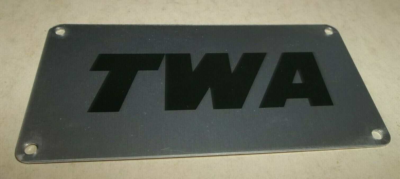 Vtg TWA Airline Metal Sign Plaque