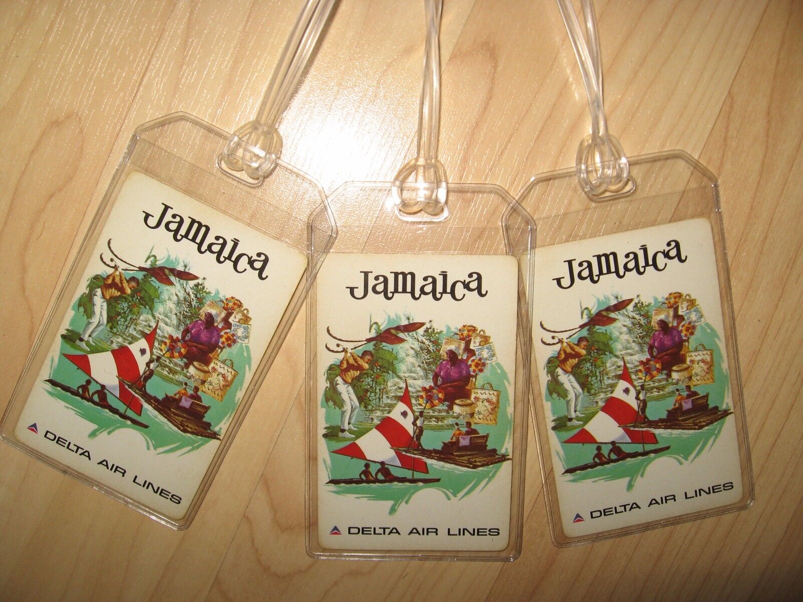 Delta Airlines Jamaica Luggage Tags - Vintage DL DAL Playing Card Name Tag (3)