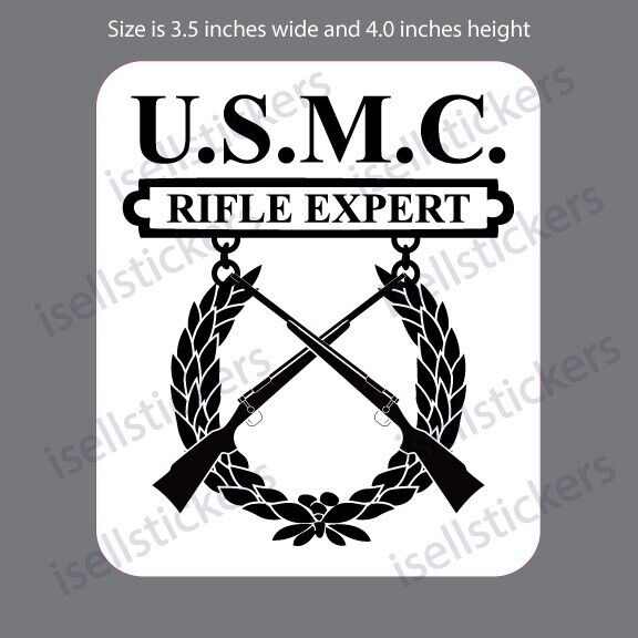 MA-3269 Marine Rifle Expert Badge Ver2 USMC Semper Fi Bumper Sticker Decal