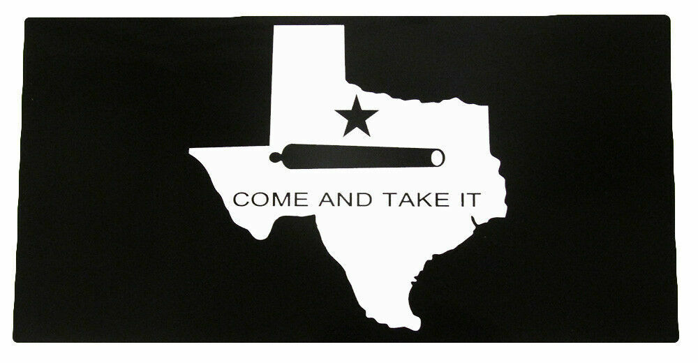 Texas State Gonzales Come And Take It Black White Vinyl Decal Bumper Sticker