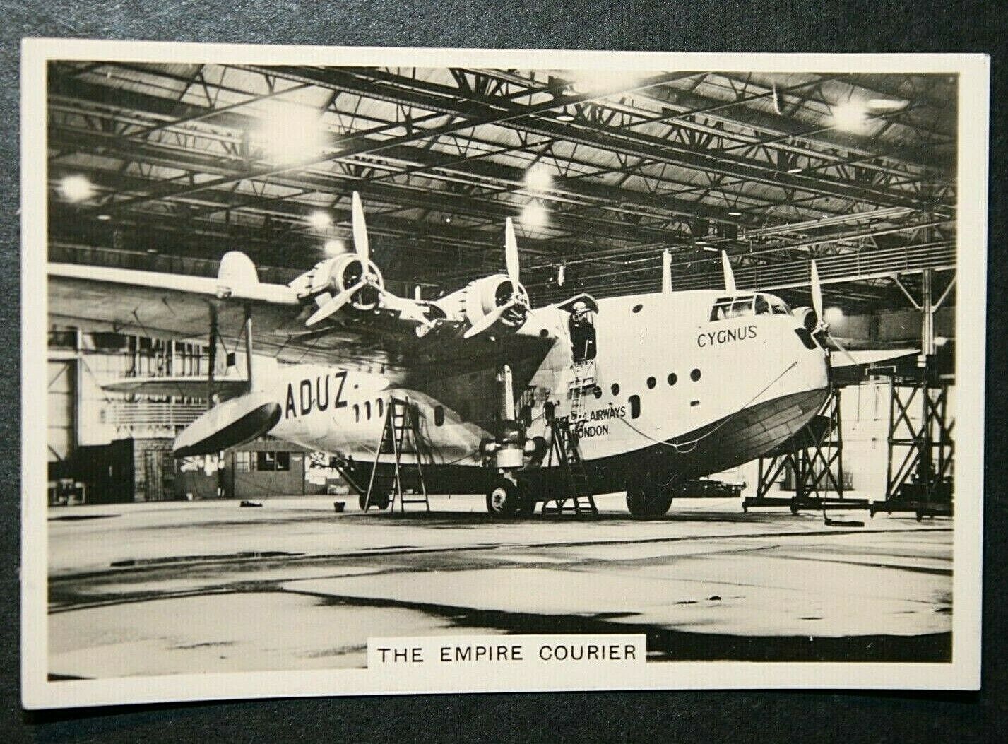 IMPERIAL AIRWAYS  Empire Flying Boat In Hangar  Original 1938 Photo Card