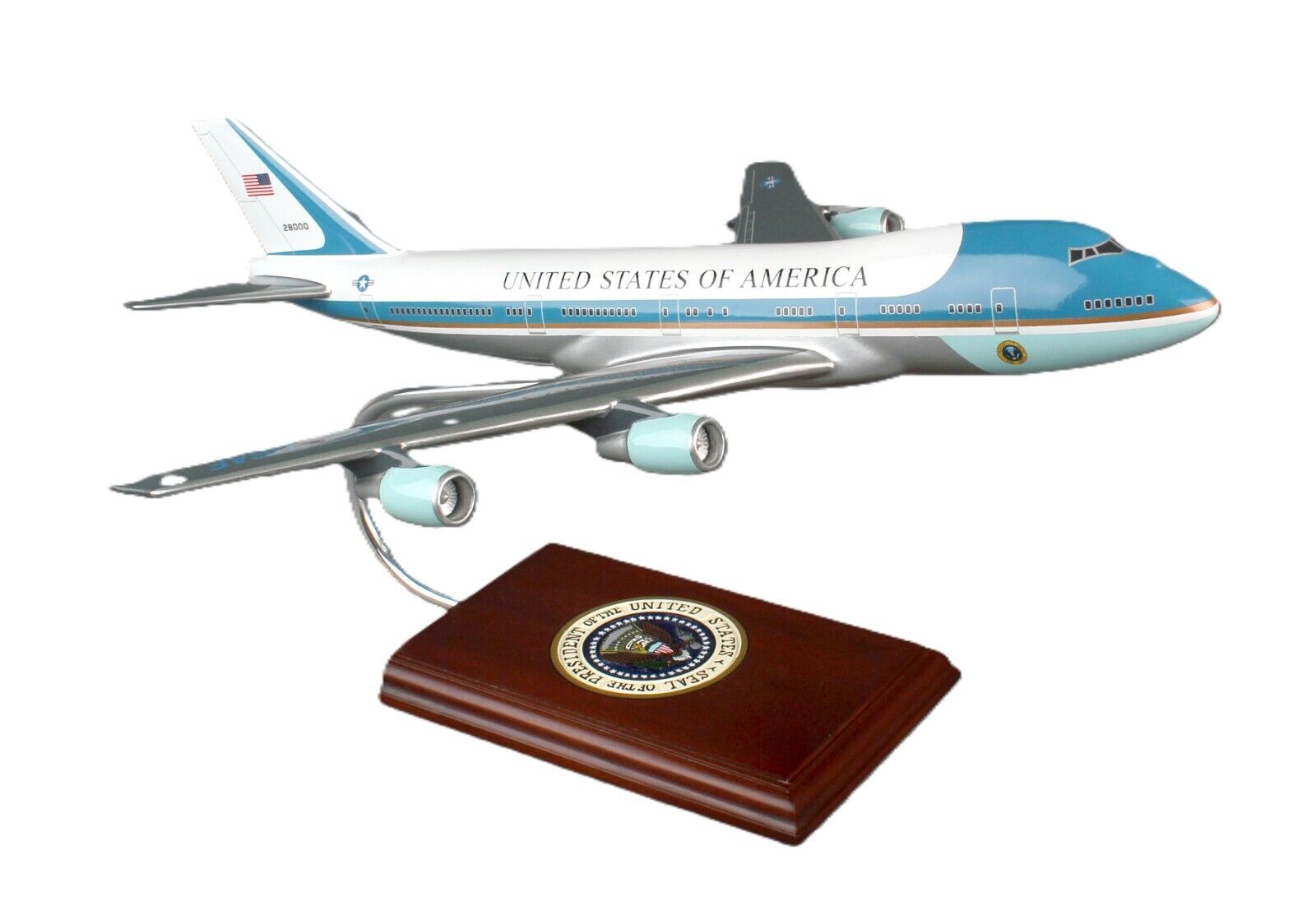 USAF Air Force One Boeing VC-25A 747-200 Desk Display Model 1/144 SC Airplane