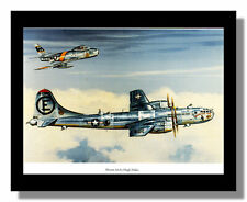 Boeing B-29 Superfortress USAF bomber framed picture Hugh Polder free p&p UK picture