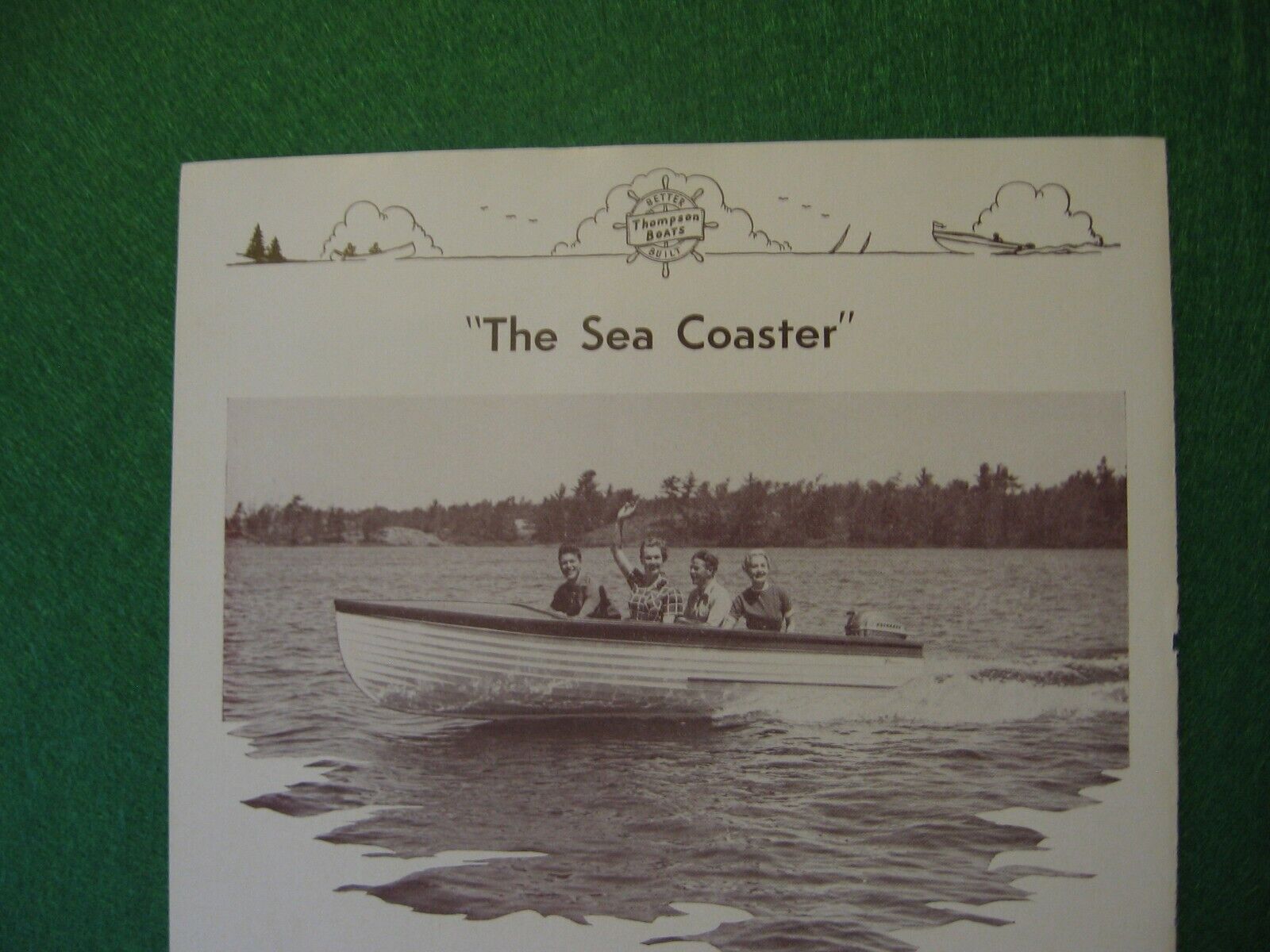 1954 Thompson Bros.Boat Mfg. Co. 16' The Sea Coaster  Peshtigo, WI  Wood Boat Ad