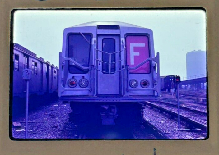 New York City Subway IND R40 'F' Car @ Coney Island 1968 35mm slide