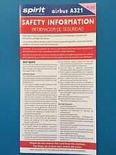 SPIRIT AIRLINES SAFETY CARD--AIRBUS 321 --2015 REV picture