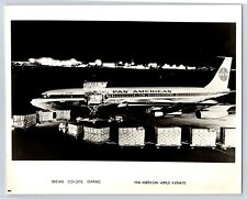 Airplane Pan American Pan Am Airlines Boeing 707 Cargo 8x10 B&W Photo C5 picture