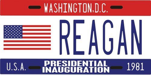 Ronald Reagan 1981 Presidential Inauguration D.C. License Plate