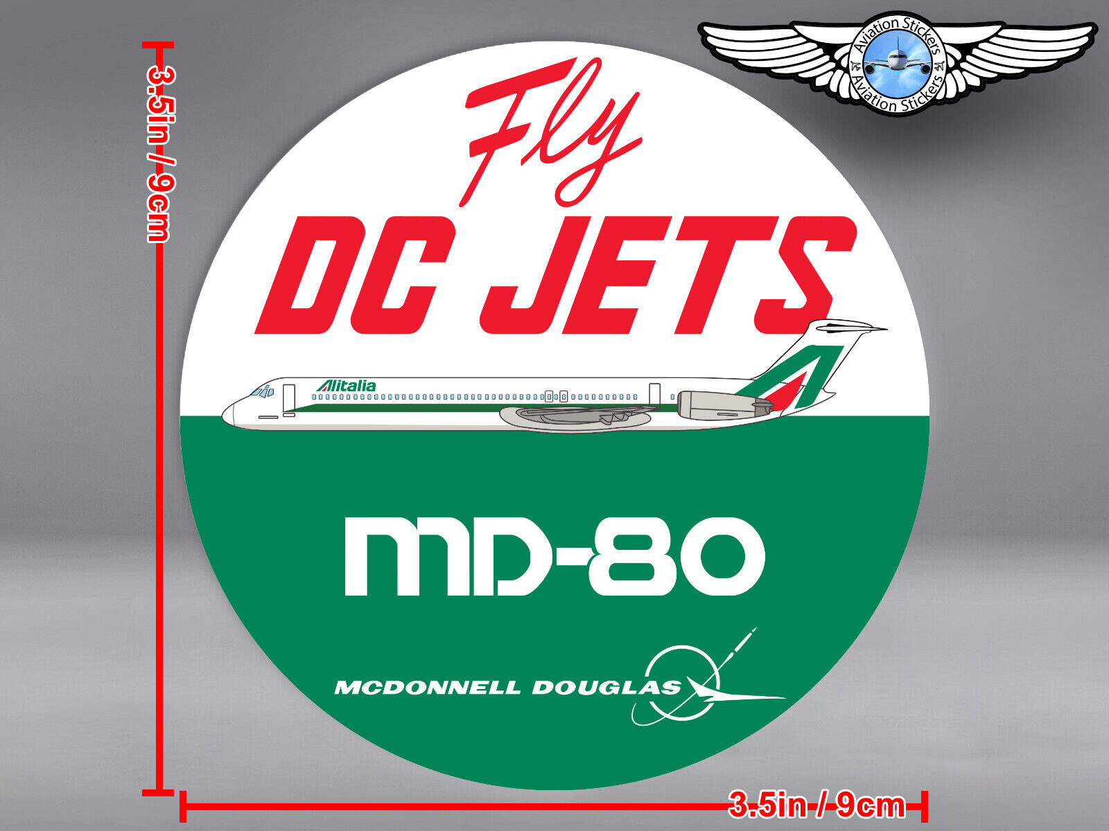 OLD ALITALIA LIVERY ROUND MD80 MD 80 FLY DC JETS DECAL / STICKER