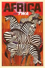1960s AFrica - Fly TWA Vintage Style Travel Poster - 20x30 picture