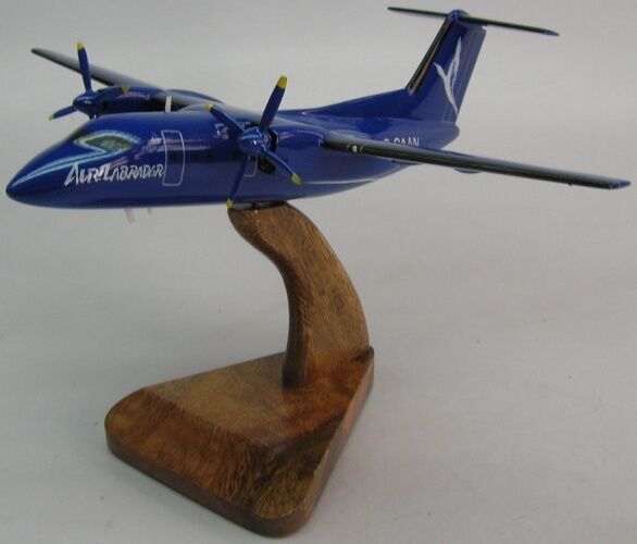 Bombardier Dash 8 Air Labrador Airplane Desktop Kiln Dried Wood Model Regular