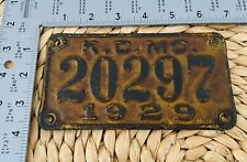 1929 Kansas City Missouri License Plate Topper Tax Tag 20297 ALPCA CONSIGNMENT picture