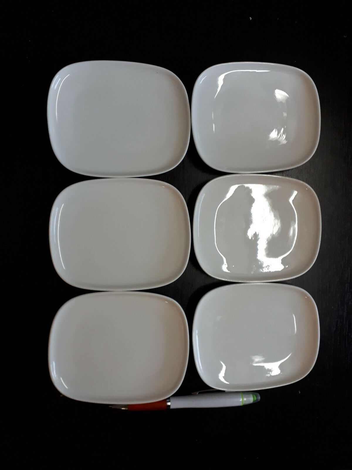 PORCELAIN Plates ALESSI  Delta small modern minimalistic Italy 5 X 4 Inches 6 Pc