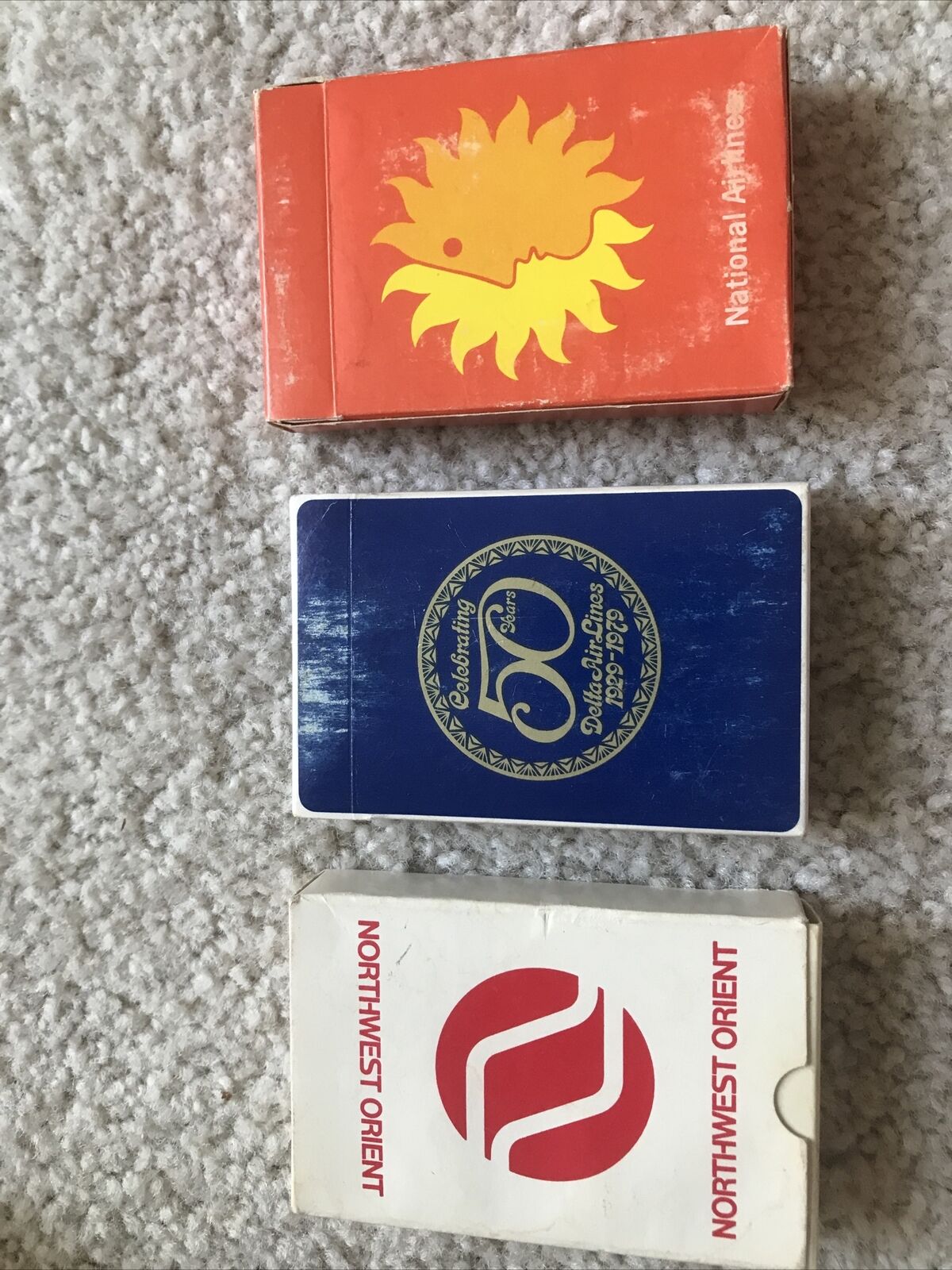 DELTA Air Lines 1929-1979, Northwest Orient & National 3 PLAYING CARDS decks
