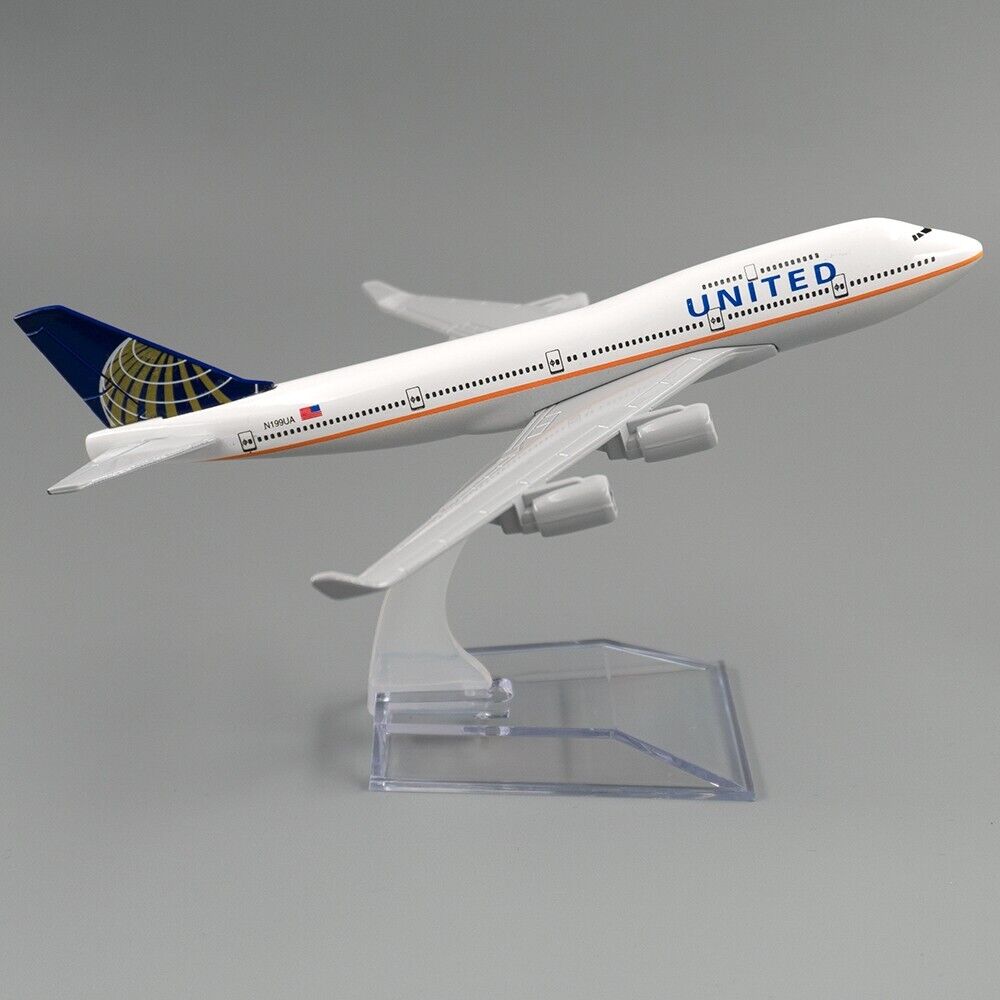 16cm Aircraft Boeing 747 United Airlines Air Alloy Plane Model Toy