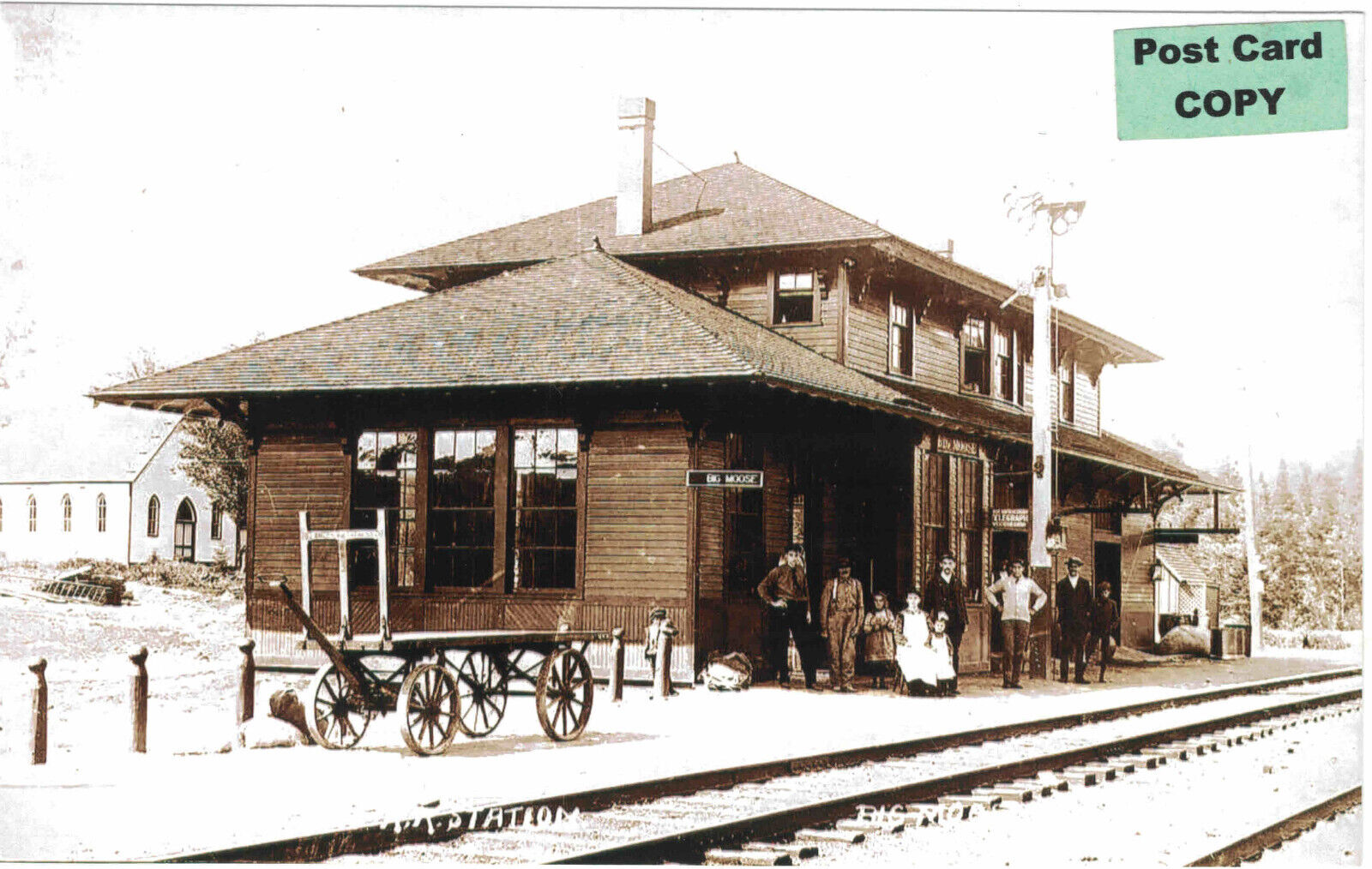 New York Central Railroad Depot (train station) at Big Moose, Herkimer Co., NY