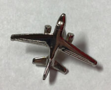 Passenger Jet 3D Lapel Pin - Silver Tone picture