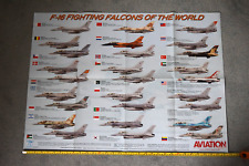 F-16 Fighting Falcons of The World    profiles of 27 aircraft  GIANT POSTER picture