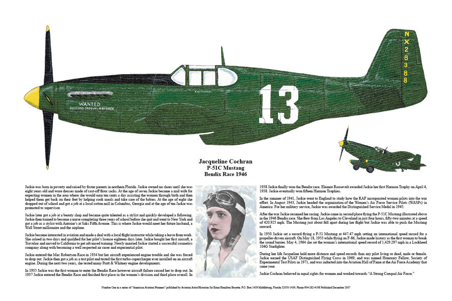 P-51 Mustang Racer #13 Jackie Cockran, Aviation Art, Artist, Ernie Boyette