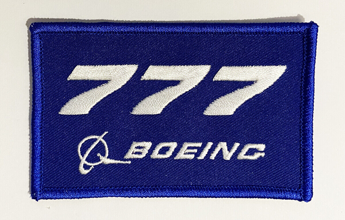PATCH Boeing B777 rectangle blue Bomber Pilot Jacket sew-on/iron-on large fabric