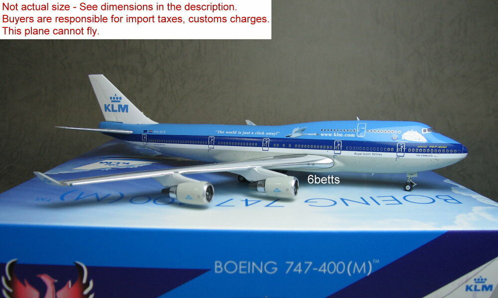 Phoenix 1/400 KLM B747-400 PH-BFE 1 click away #11619 Diecast Metal Plane 