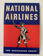 Vintage National Airlines The Buccaneer Route Baggage Luggage Label pirate logo picture