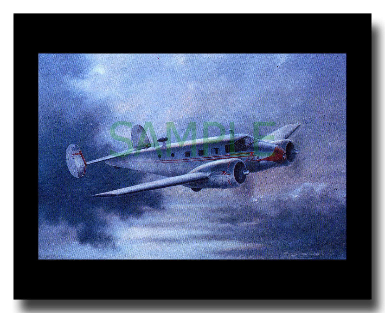 Beechcraft D18 Twin Beech C45 framed picture Charles Thompson