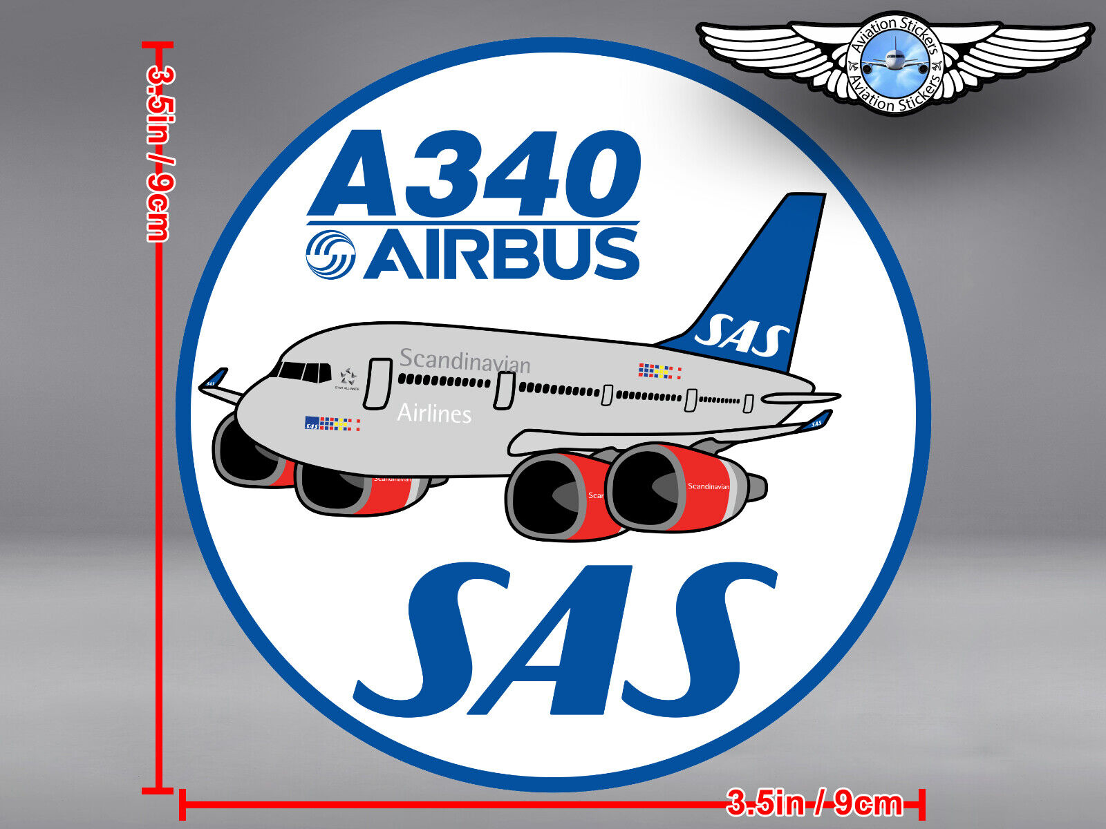 SAS SCANDINAVIAN AIRLINES PUDGY AIRBUS A340 A 340 DECAL / STICKER