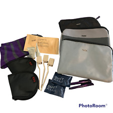 Lot 3 TUMI for Delta Airlines Amenity Kit Purple Gray Not Complete See Photos picture