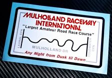 MULHOLLAND RACEWAY INTERNATIONAL • Mulholland Dr • Vintage Style Sticker • Decal picture