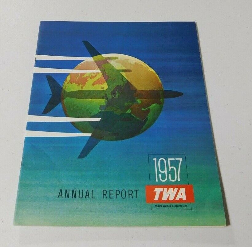 RARE VINTAGE TWA TRANS WORLD AIRLINES 1957 ANNUAL REPORT