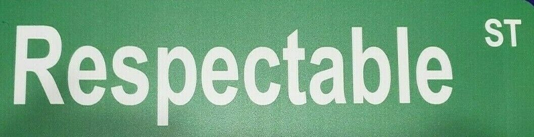 XTC Andy Partridge Black Sea Respectable Street Metal 5x18 inch Green Road Sign