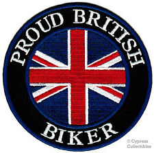 PROUD BRITISH BIKER embroidered PATCH UNION JACK FLAG iron-on UK GREAT BRITAIN picture