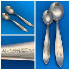 Vintage LUFTHANSA AIRLINES C. HUGO POTT Flight Spoons 5” + 6.5” Made in Germany picture