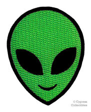 GREEN SPACE ALIEN HEAD PATCH iron-on embroidered EXTRATERRESTRIAL AREA 51 UFO picture