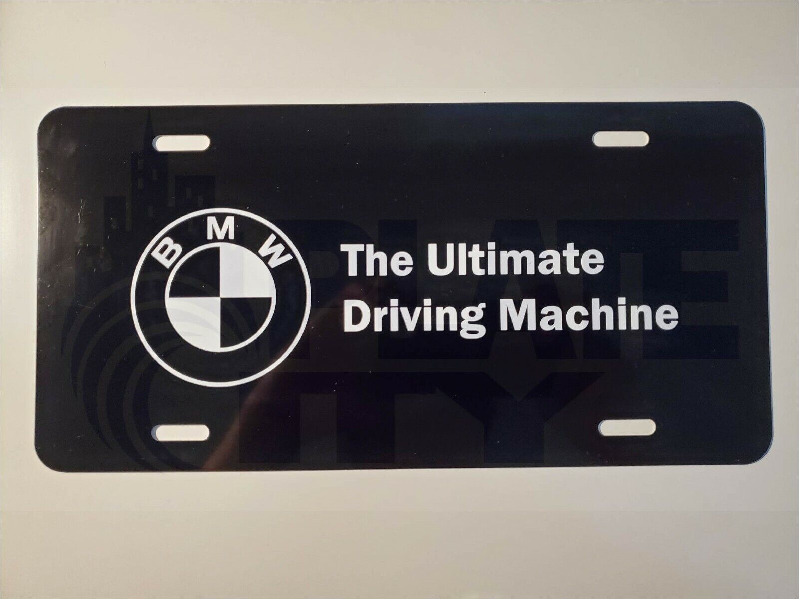 BMW The Ultimate Driving Machine Metal Plate novelty vanity logo black plate