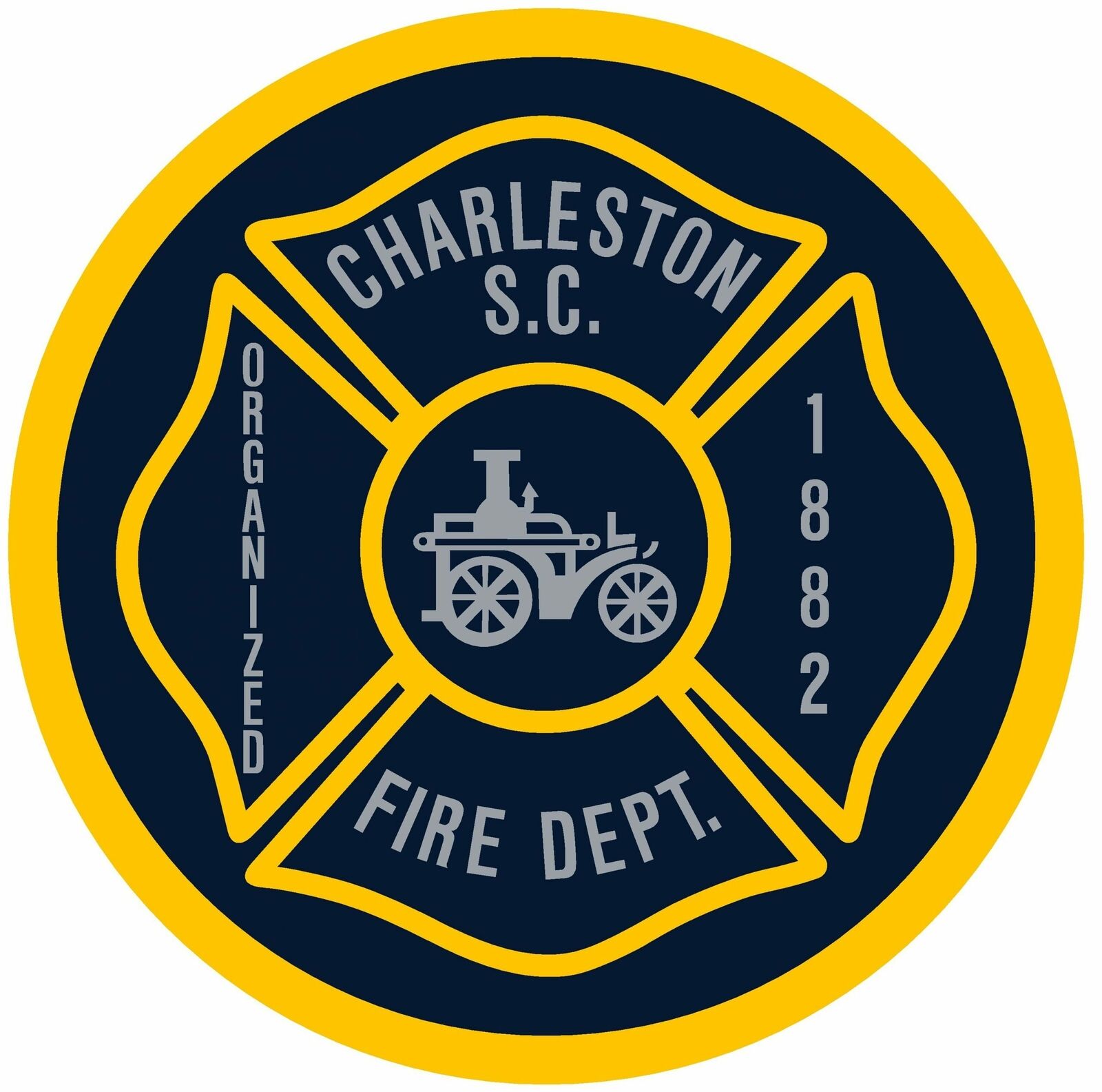 3.75in x 3.75in Charleston S.C. Fire Department Sticker Vinyl Vehicle Stickers