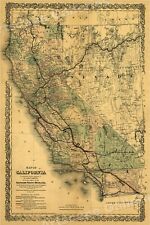 California and Southern Pacific Rail Line Vintage Map - 20x30 picture