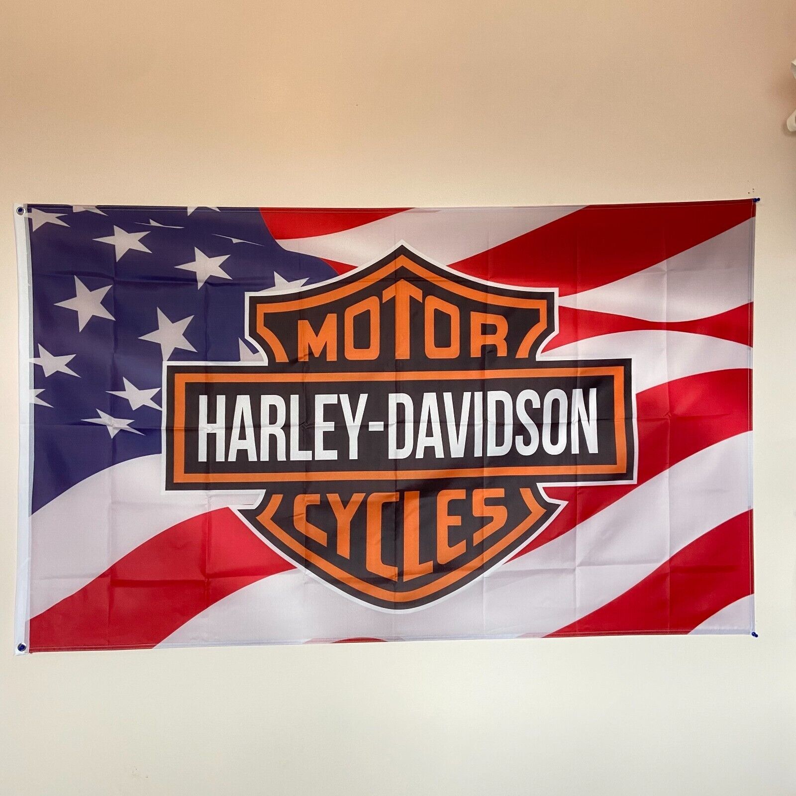 Harley Davidson Motorcycle USA Flag 3x5 ft Legendary Banner Garden Garage Sign