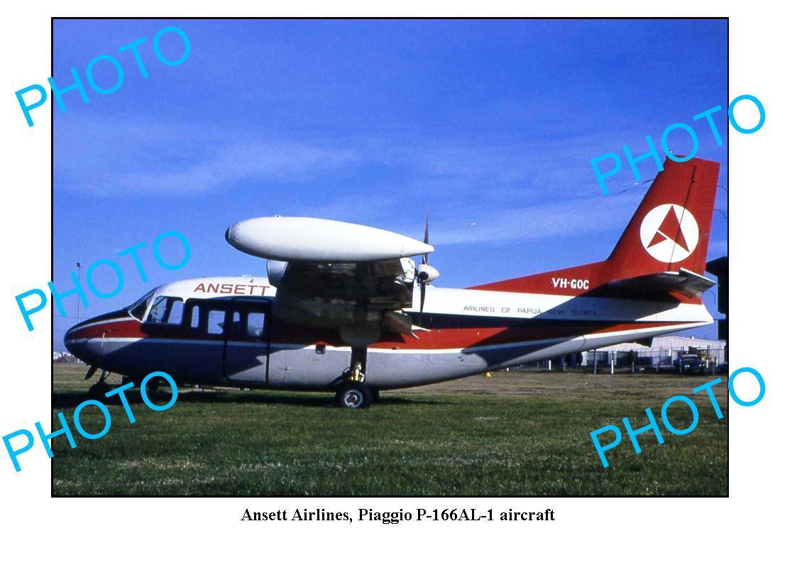 OLD LARGE PHOTO ANSETT AIRLINES PIAGGIO P-166AL-1 AIRCRAFT