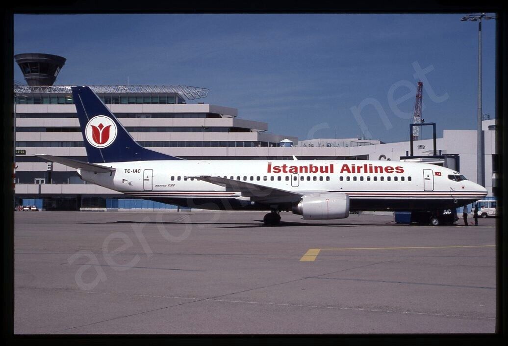 Istanbul Airlines Boeing 737-300 TC-IAC No Date Kodachrome Slide/Dia A17