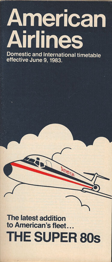 American Airlines system timetable 6/9/83 [308AA] Buy 4+ save 25%