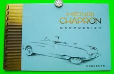RARE c 1960 HENRI CHAPRON CARROSSERIE PROTOTYPE B&W SPIRAL CATALOG Brochure XLNT picture