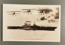 c.1930's Photos of 3 Navy Biplanes off of the U.S.S. Lexington Aircraft Carrier. picture