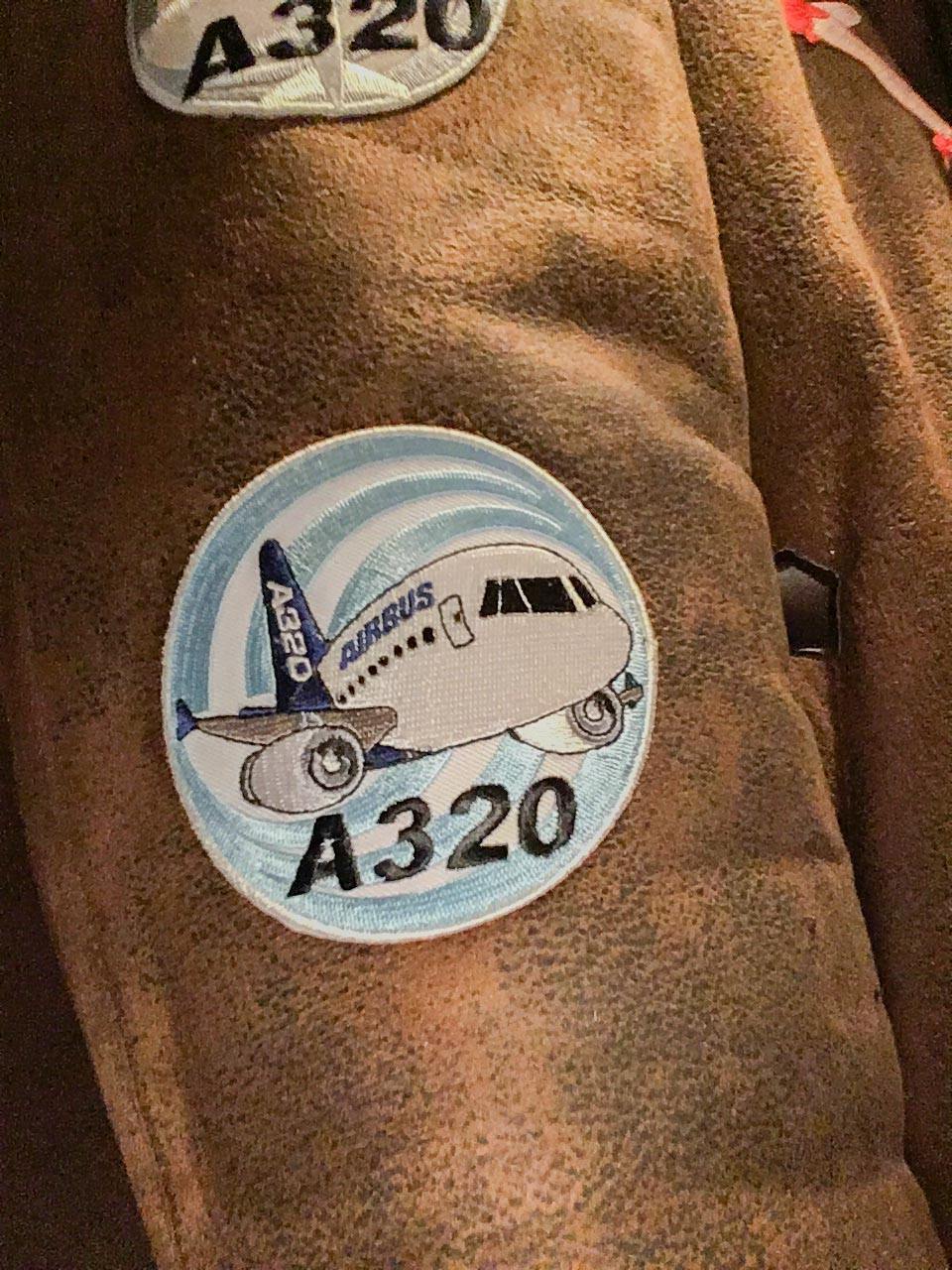 PATCH AIRBUS A320 CHUBBY PLANE Bomber Jacket sew-on or iron-on large size A 320