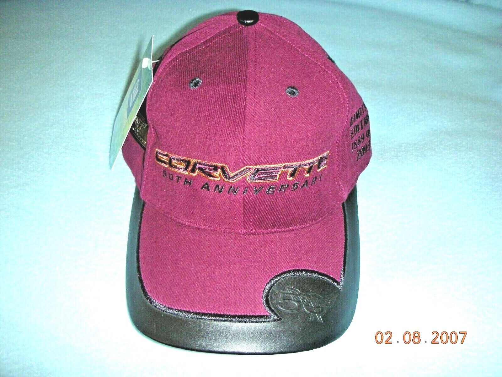 Corvette 50th Anniversary Limited Edition Cap Hat - 2003 Version - Maroon  #516