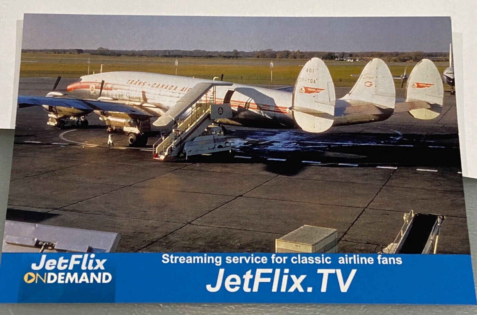 Trans Canada Airlines L-1049 Super Constellatio CF-TGA airline aircraft postcard
